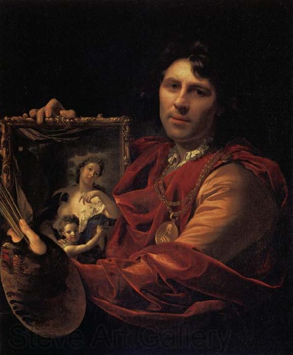 Adriaen van der werff Self-Portrait with a Portrait of his Wife,Margaretha van Rees,and their Daughter,Maria Spain oil painting art
